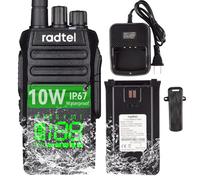 Radtel RT-493 IP67 Impermeable Radioaficionado de Mano 10W Radio de Dos vías de Largo Alcance para Adultos, Walkie Talkie 430-440 escaneo y recepción, Carga Tipo C, Pantalla incorporada.