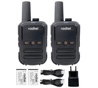 Radtel RT12 PMR446 Walkie Talkie Recargables 16 Canales Licencia Libre Radio CTCSS DCS Walky Walky Radiocomunicación con Carga Tipo USB para Construccion Restaurante Supermercado (Black)