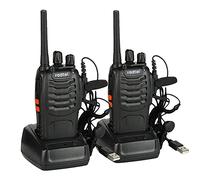 Radtel RT88 PMR446 Walkie Talkie Recargables 16 Canales Walkis Profecionales Walky Walky Radiocomunicación con Carga Tipo USB Pinganillos Antena Clip para Construccion Restaurante Supermercado