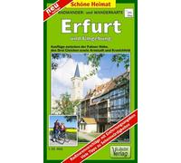 Radwander- und Wanderkarte Erfurt und Umgebung: Ausflüge zwischen den Fahnerschen Höhen, den Drei Gleichen, Arnstadt und Kranichfeld. 1:35000