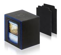 RADWIMPS Caja de mazo para mazo MTG Commander, se adapta a más de 100 tarjetas, organizador magnético con 2 separadores y pantalla de ventana, perfecto para Magic Commander TCG, tarjetas CCG (negro y
