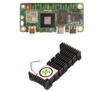 Radxa Cubie A7Z - Ordenador con CPU Allwinner Octa-Core (pantalla dual, coprocesador RISC-V, incluye disipador de calor de aluminio 6530B con ventilador PWM (A7Z, 1 GB con GPIO)