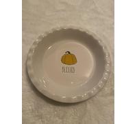 Rae Dunn BLESSED - Bandeja para tartas con diseño de calabaza, plato para Acción de Gracias, Halloween, vacaciones, color blanco