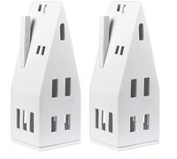 Räder - Casa de luz con Techo Puntiagudo 20 cm Porcelana Blanco (Paquete de 2)