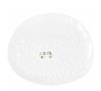 Räder Picture Stories Tellr - Plato de porcelana en relieve, diseño de autobús dorado