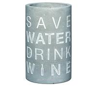 RAEDER Enfriador de botellas de hormigón de 21 cm Save Water - Drink Wine gris