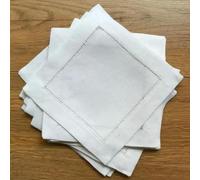 RAEF Servilleta de cóctel con vainica de 12 Piezas en Color Natural Servilletas de cóctel de Color Blanco 20 * 20 cm