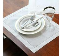 RAEF Servilletas Blancas con Dobladillo de vainica, servilletas Naturales de Lino para Cena, servilletas de Mesa Personalizadas para Fiesta y Boda, 12 Piezas