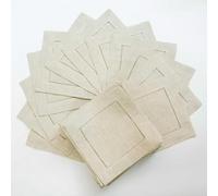 RAEF Servilletas Blancas con Dobladillo de vainica, servilletas Naturales de Lino para Cena, servilletas de Mesa Personalizadas para Fiesta y Boda, 10 Piezas