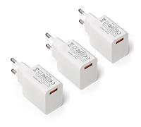 Raeisusp 【3-Pack】 Quick Charge 3.0,18W de Carga rápida Adaptador de Corriente USB Enchufe de Pared para Cargador inalámbrico QI de 10W, iPad Pro, tabletas, iPhone, Samsung Galaxy, LG, HTC