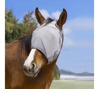 Raelitego Máscara de mosca de caballo, máscaras ajustables para caballos sin orejas, protección UV contra plagas de insectos, malla cómoda sin nariz, accesorios de caballos de tamaño medio (M)
