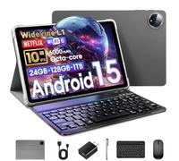 Raemond 10 Pulgadas Tablet Android 15 de con 24 GB de RAM + 128 GB de ROM, 6000 mAh,Octa-Core, 1280 x 800, cámara Dual de 5 MP+8 MP, Tablet con, (1 TB de expansión)