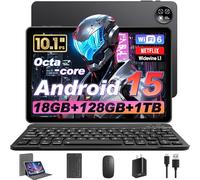 Raemond 11 Pulgadas Tableta en Gemini AI, Tableta Android 16 en Funda Ratón Teclado, Octa-Core, 32 GB RAM 128GB ROM 2 TB TF, 1920 * 1200 Pantalla HD, 90Hz, Cámara Doble 8MP + 16MP, 8000 mAh (Negro)