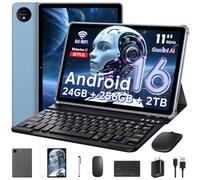 Raemond Tableta de 11 Pulgadas con Teclado｜Android 16 con Gemini AI｜32GB de RAM + 128GB de ROM (1 TB TF) | 1920×1200 90 Hz | Unisoc T7250 (Azul)