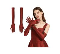 Raenseen Guantes Novia Adultos Longitud Codo Elásticos Accesorios Princesa Disfraces Discoteca Carnaval Y Actuaciones borgoña Talla única