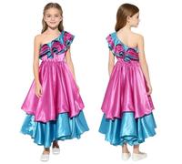 Raenseen Niños Vestido Español Traje De Baile Tradicional Disfraz Cosplay Bailarín Presentación Festival Rosa 7-8 años