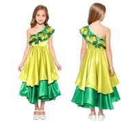 Raenseen Niños Vestido Español Traje De Baile Tradicional Disfraz Cosplay Bailarín Presentación Festival Amarillo 5-6 años