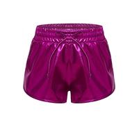 Raenseen Shorts Baile Metálicos para Niñas Infantiles Shorts Gimnasia Brillantes Presentación Tumbao Deporte Y Fitness Hot Pants Rosa Oscuro 5-6 años