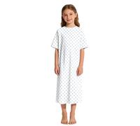 Raenseen Vestido Hospital Bonito con Estampado Abierto por La Espalda Y Autoamarrado Niñas Vestido Pacientes Después Cirugía Hombro Ropa Adaptable Azul Claro 9-10 años