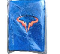 Rafa Nadal - Muñequera de tenis transpirable absorbente de sudor para fitness y squash padel (par) (azul)