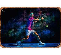 Rafael Nadal en el Abierto de Australia 2022. Póster de pared de arte digital para fanáticos del tenis. Regalo de arte de Vamos Rafa. Póster de metal vintage de 8 x 12 pulgadas