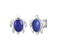Rafaela Donata Pendientes para Mujer Plata de ley 925 Rodinado Azul Pendientes de plata Tortuga