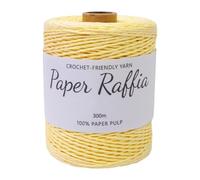 Raffia Paper String 1.5mm Thick (0.06 inch) Round Twine for Crochet Bags, Hats, Baskets, Hand Weaving- Amarillo