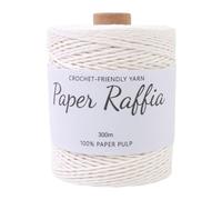 Raffia Paper String 1.5mm Thick (0.06 inch) Round Twine for Crochet Bags, Hats, Baskets, Hand Weaving- Blanco