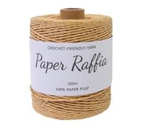Raffia Paper String 1.5mm Thick (0.06 inch) Round Twine for Crochet Bags, Hats, Baskets, Hand Weaving- Café Ligero