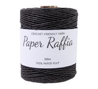 Raffia Paper String 1.5mm Thick (0.06 inch) Round Twine for Crochet Bags, Hats, Baskets, Hand Weaving- Negro
