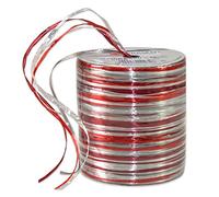 Raffia Pearl 50m silber-rot