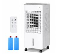 Raffrescatore Evaporativo 6L con Telecomando, Condizionatore Portatile, 2 Panetti di Ghiaccio, 3 Velocità, Timer 7H, Silenzioso