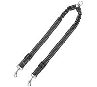 RAFGALDEX Correa para Perros Head con Tiras Reflectantes para 2, Black | Gancho de metal estable con cómoda cuerda de nailon para caminar para uso en entrenamiento de razas seguras,