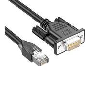 RAFGALDEX Línea de extensión de Cable de Control RJ45 8P8C Ethernet a D-Sub de 9 Pines RS232 para un Cable de gestión de comunicación de Hardware de Red eficaz