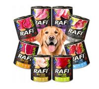 Rafi - Comida húmeda para perros, 16 x 400 g (latas), 8 sabores
