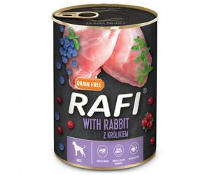 RAFI Perro adulto - Alimento en paté de conejo, arándanos y arándanos rojos - Cantidad: 400 g