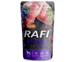 RAFI Perro adulto - Alimento en paté de conejo, arándanos y arándanos rojos - Cantidad: 500 g