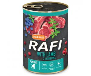 RAFI Perro Junior - Alimento en paté de cordero, arándanos y arándanos en paté - Cantidad: 400 g