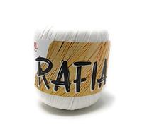 Rafia de Mondial 100% Viscosa Natural, en ovillos de 50 gramos y 100 metros. (Blanco 978)