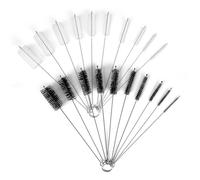 RAFIYU 20 Piezas Botella de Limpieza Cepillos, Cepillo Limpia Botellas de Nylón, Limpiador Botellas por Dentro, Cepillo de Limpieza con Mango de Acero Inoxidable, para Tubos de Ensayo Pajita Tetera