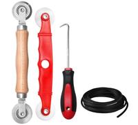 RAFIYU 4 Piezas Repuestos Mosquiteras Enrollables, Rodillo Herramienta de Presión Rueda, Mosquitera Extensible Ventana, Gancho de Tira de Goma, para La Instalación de Mosquiteras y Insectos