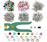 RAFIYU 400 Sets Botones de Presion con Alicate, 9.5mm Botones de Presion Metalicos, Herramienta de Botones Fijos DIY para Costura Ropa Infantil, Chaquetas, Vaqueros, Tela