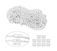 RAFIYU Cordón para persiana enrollable, cadena de cuentas de 10 metros con 10 conectores de acoplamiento, piezas de repuesto de cadena inferior de persiana vertical