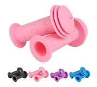 RAFIYU Manijas de Bicicleta para niños, 1 Par 22mm manijas para Manillar para niños, manija de Bicicleta puños Patinete,puños Bicicleta Antideslizantes Largo 105mm para Scooter,Triciclo (Rosa)