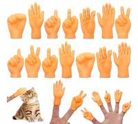 RAFIYU Minimuñecos de dedo para manos, 14 unidades de manos pequeñas, manos tiny, juego de marionetas de dedos de goma, marionetas de dedos de goma, mano izquierda y derecha, muñecos de dedo para