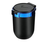 Rafstya Cenicero de Coche con Tapa Cenicero PortáTil Azul Mini Cubo de Basura de Coche con Luz LED Azul una Prueba de Viento para Viajes Al Aire Libre