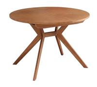 RAGABA Mesa de comedor extensible Biju de 120 cm, mesa redonda para 6 personas, madera de fresno natural y tablero DM con revestimiento de chapa de fresno natural, roble