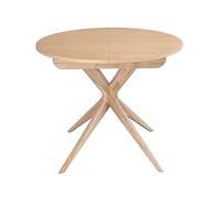 RAGABA Mesa de comedor redonda extensible 90 cm Jubi madera ceniza