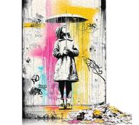 Ragazza dei Graffiti con ombrello - Poster di Street Art Urbana Puzzle da 1000 pezzi per adulti Puzzle per Regali Gioco Educativo Sfida Giocattolo 1000 pezzi (75x50 cm)