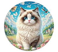 Ragdoll 1000 Piezas Puzzles para Adultos Y Niños Obra De Arte De Juego De Rompecabezas Animal Rompecabezas Circular Educación Intelectual Decoración del Hogar 1000pcs (67.5x67.5cm)